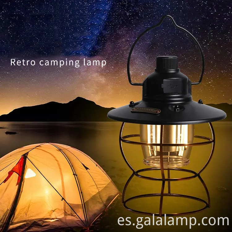 Lámpara de campamento LED impermeable con carga USB para al aire libre